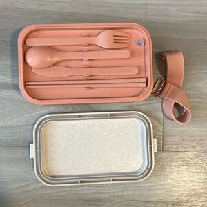 Our Place The Lunchbox Rose Pink and Gray NWT